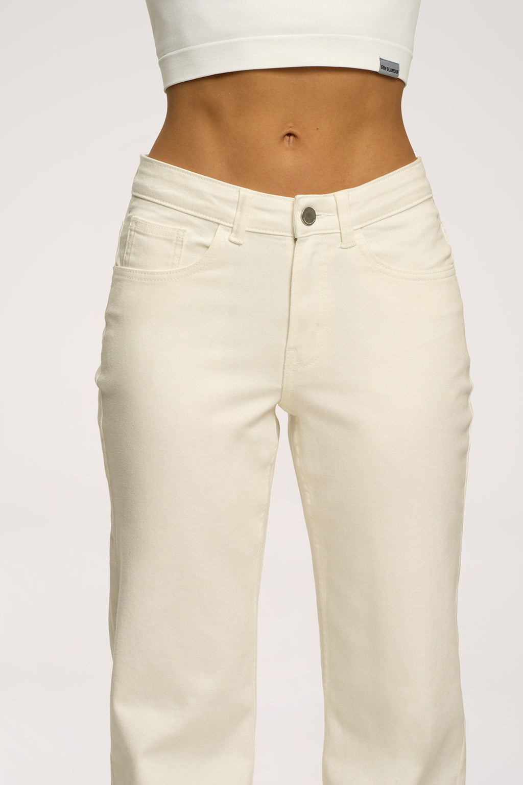 Jeansy wide z niskim stanem off white