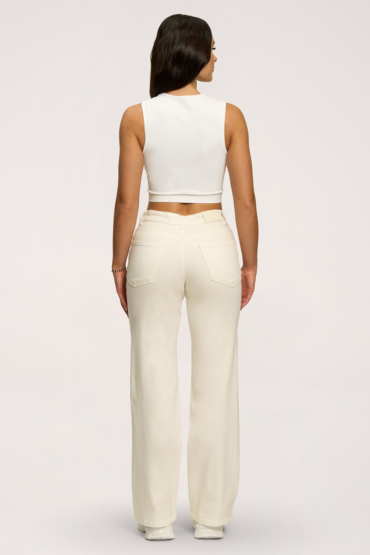 Jeansy wide z niskim stanem off white