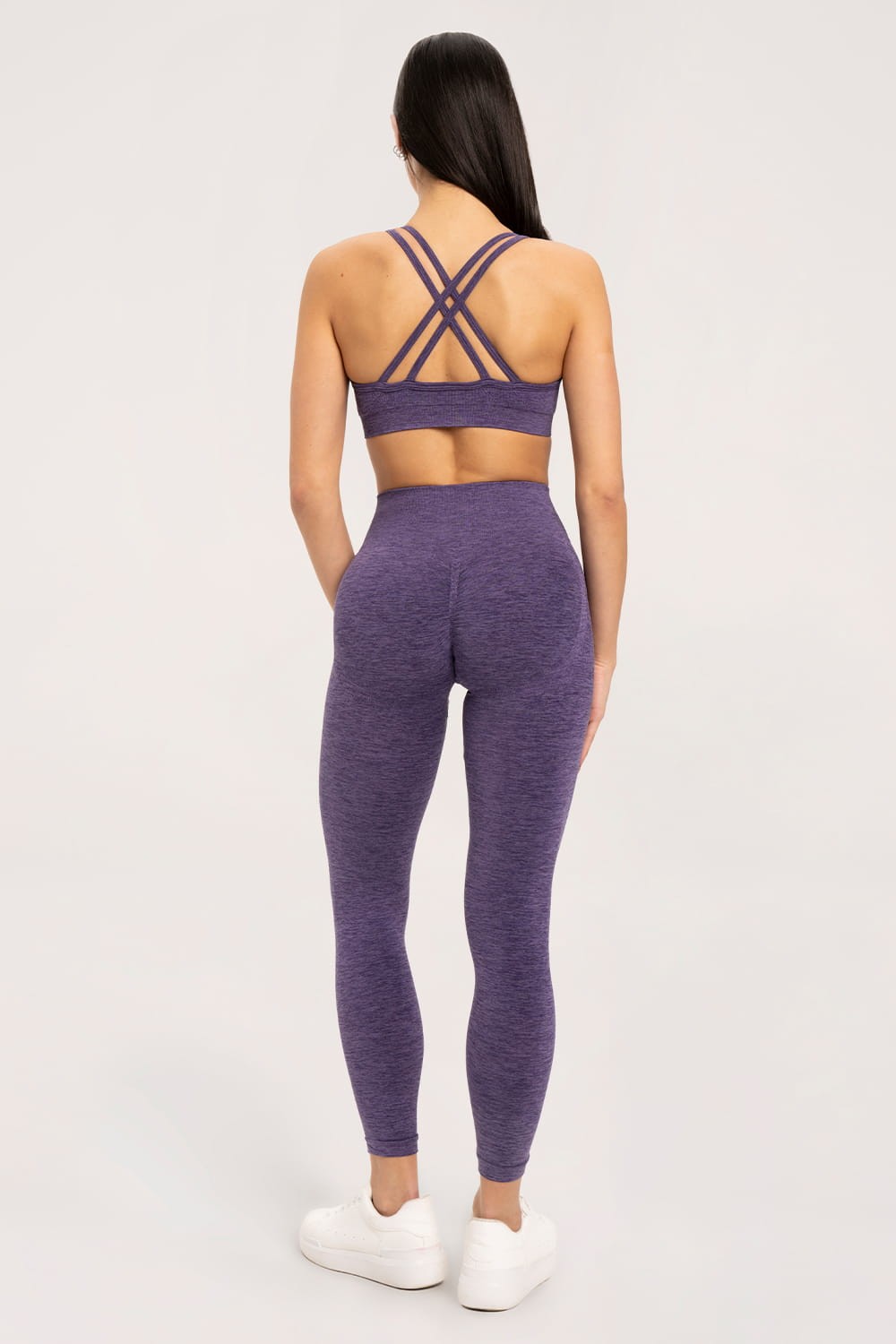 Leginsy seamless push up plum