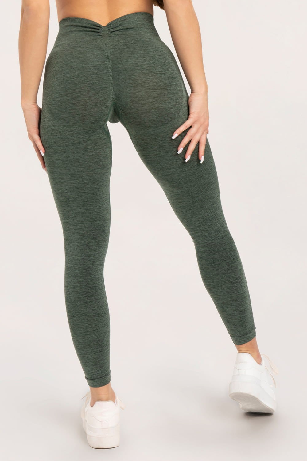 Leginsy seamless deep push up green