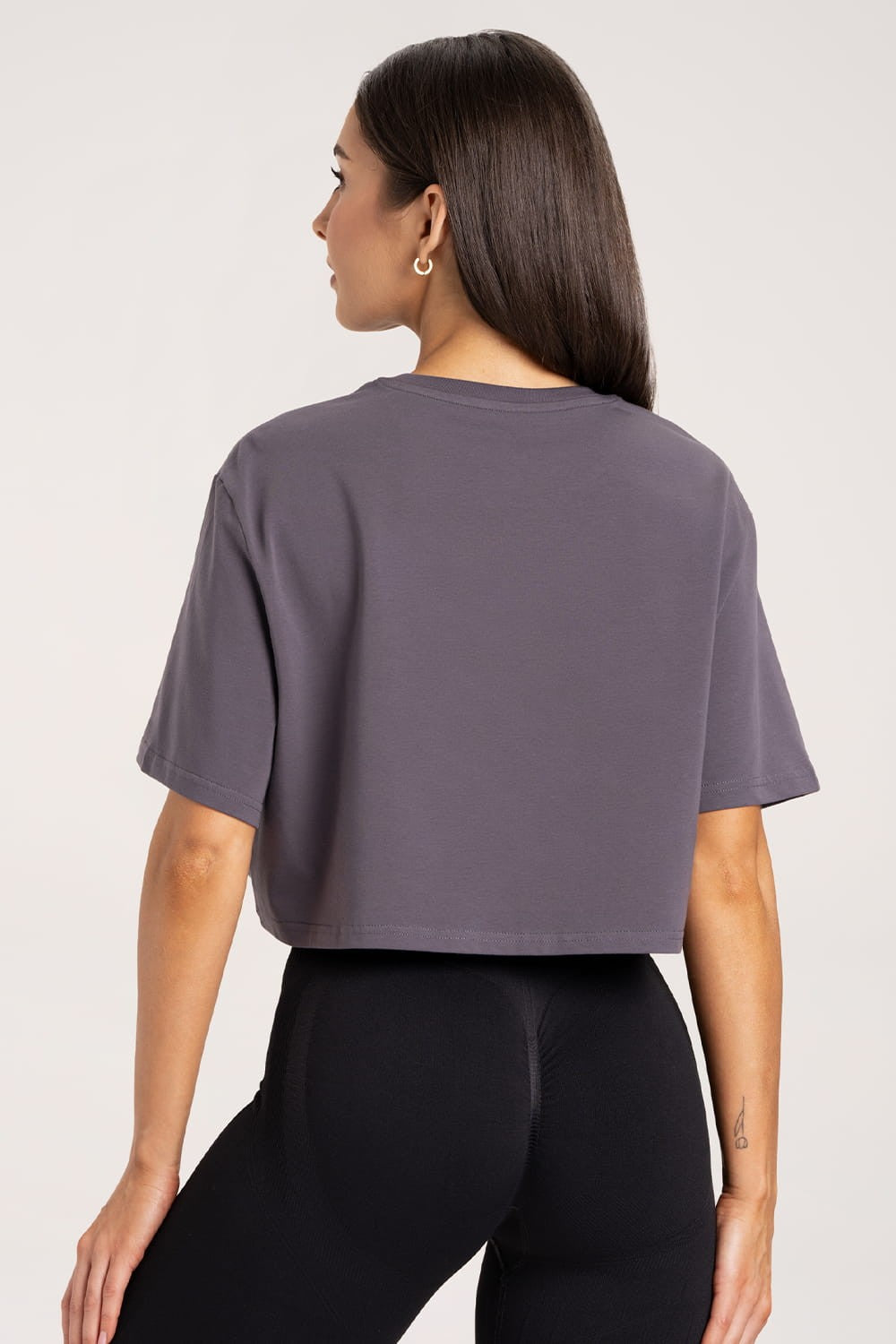T-shirt boxy dark silver