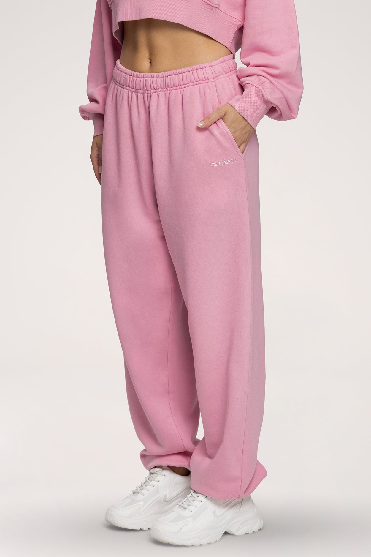 Spodnie dresowe ze ściągaczem Easy light pink