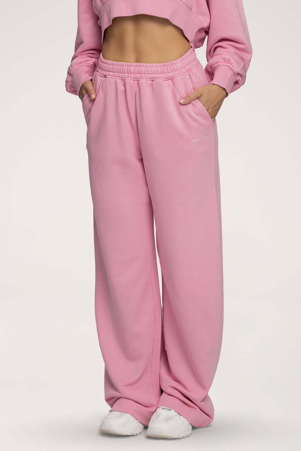 Spodnie dresowe z prostą nogawką Easy light pink