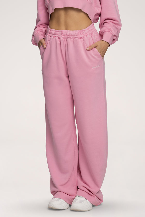 Spodnie dresowe z prostą nogawką Easy light pink