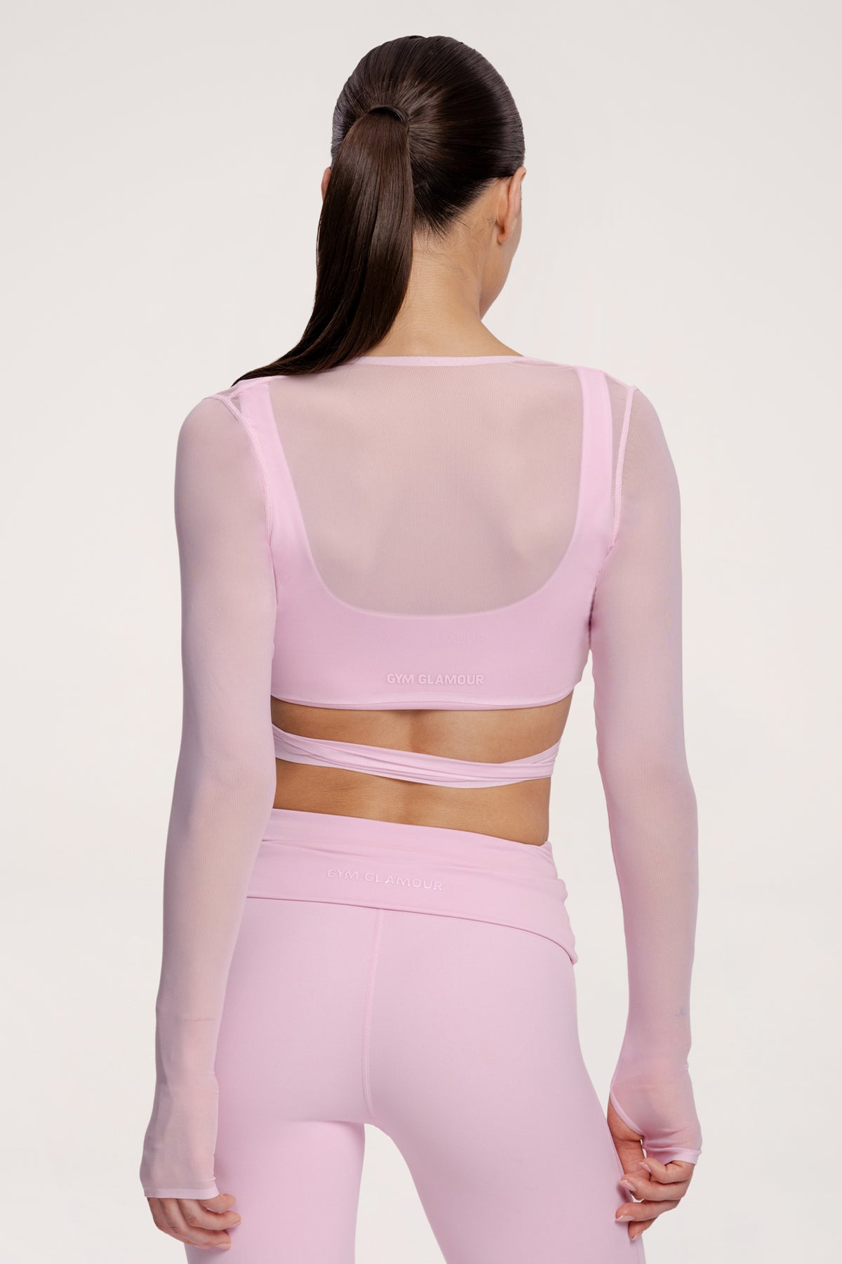 Wiązana narzutka pilates era pink