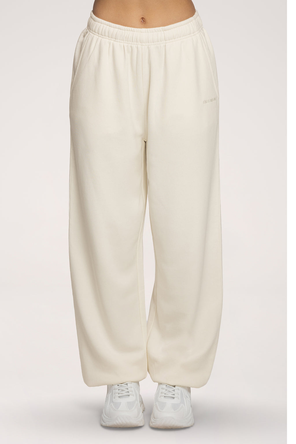 Spodnie dresowe ze ściągaczem Easy off white