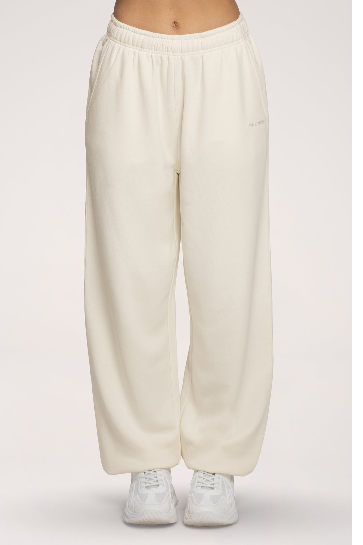 Spodnie dresowe ze ściągaczem Easy off white