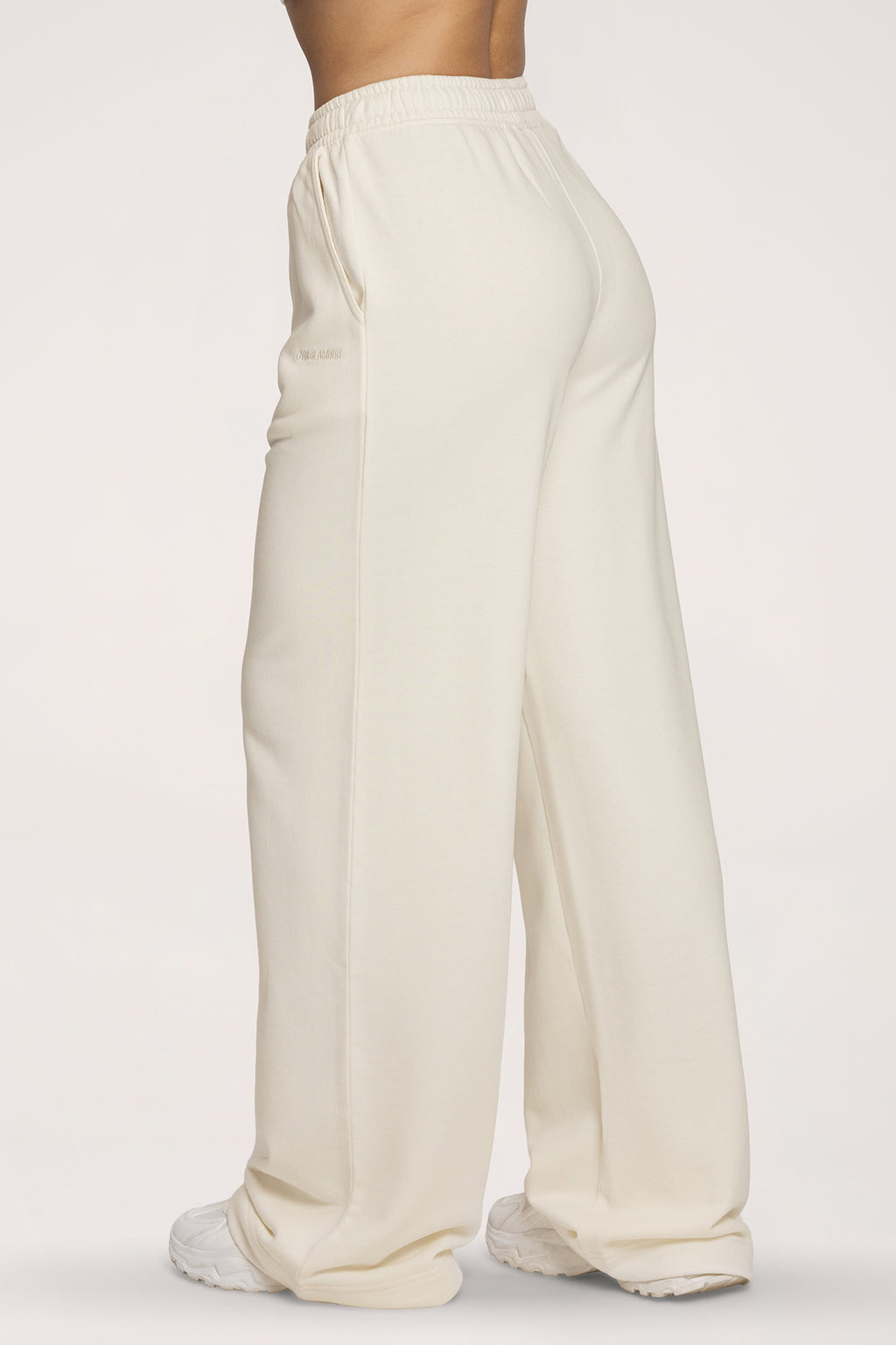 Spodnie dresowe z prostą nogawką Easy off white