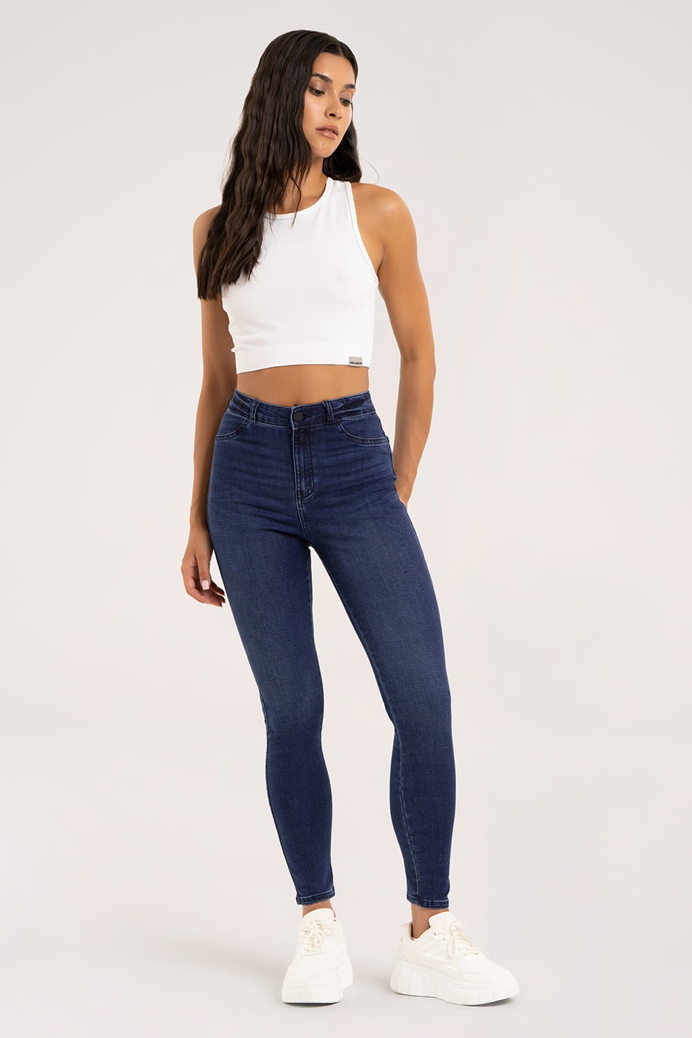 Jeansy skinny navy blue