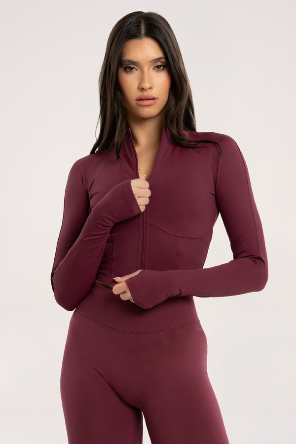 Bluza rozpinana "gorset" gossip red