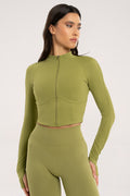 Bluza rozpinana "gorset" matcha