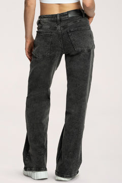 Jeansy wide z niskim stanem grey