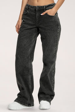 Jeansy long wide z niskim stanem grey
