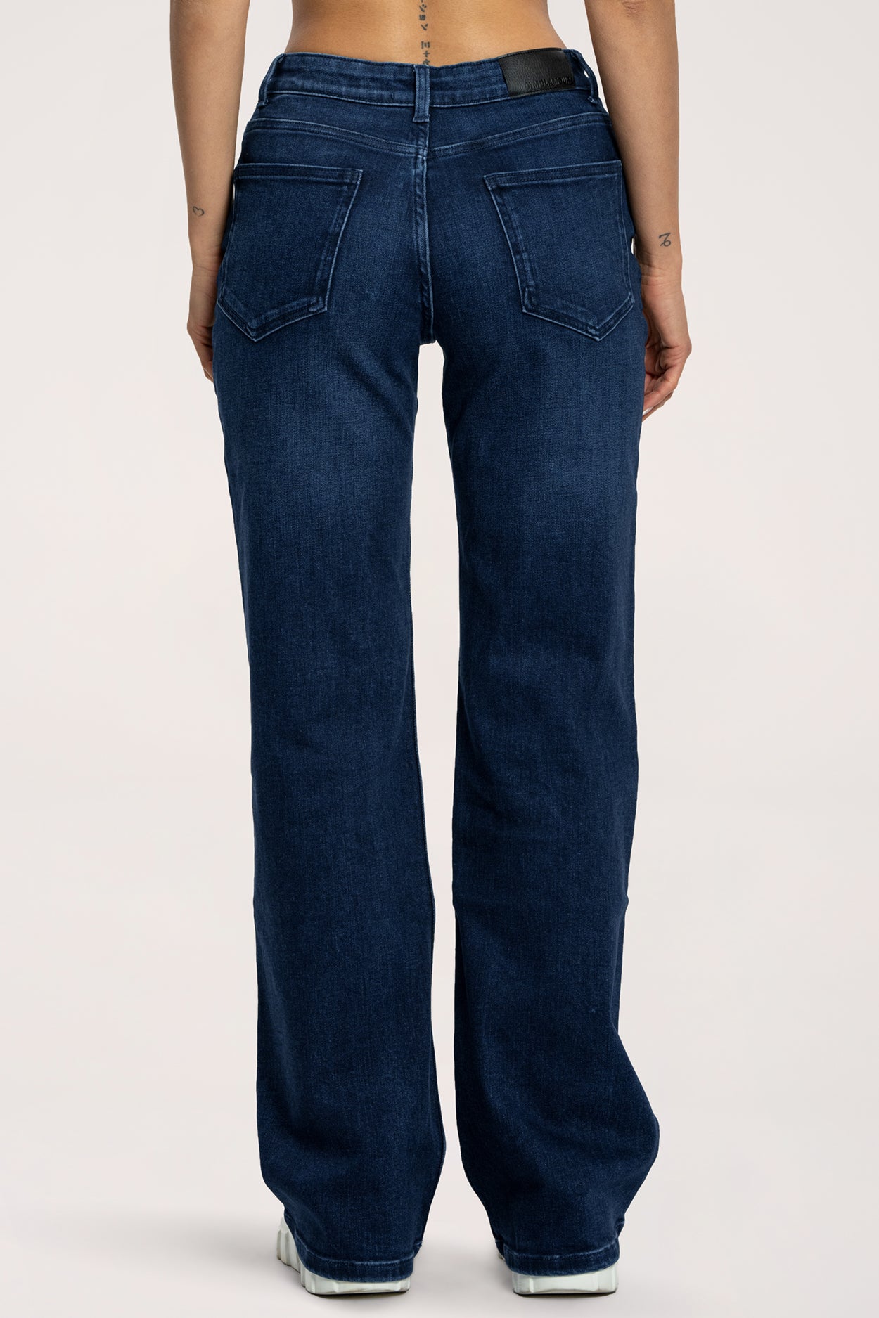 Jeansy long wide z niskim stanem navy blue