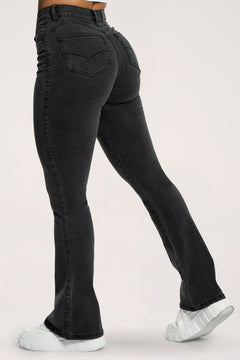 Jeansy dzwony perfect slim black