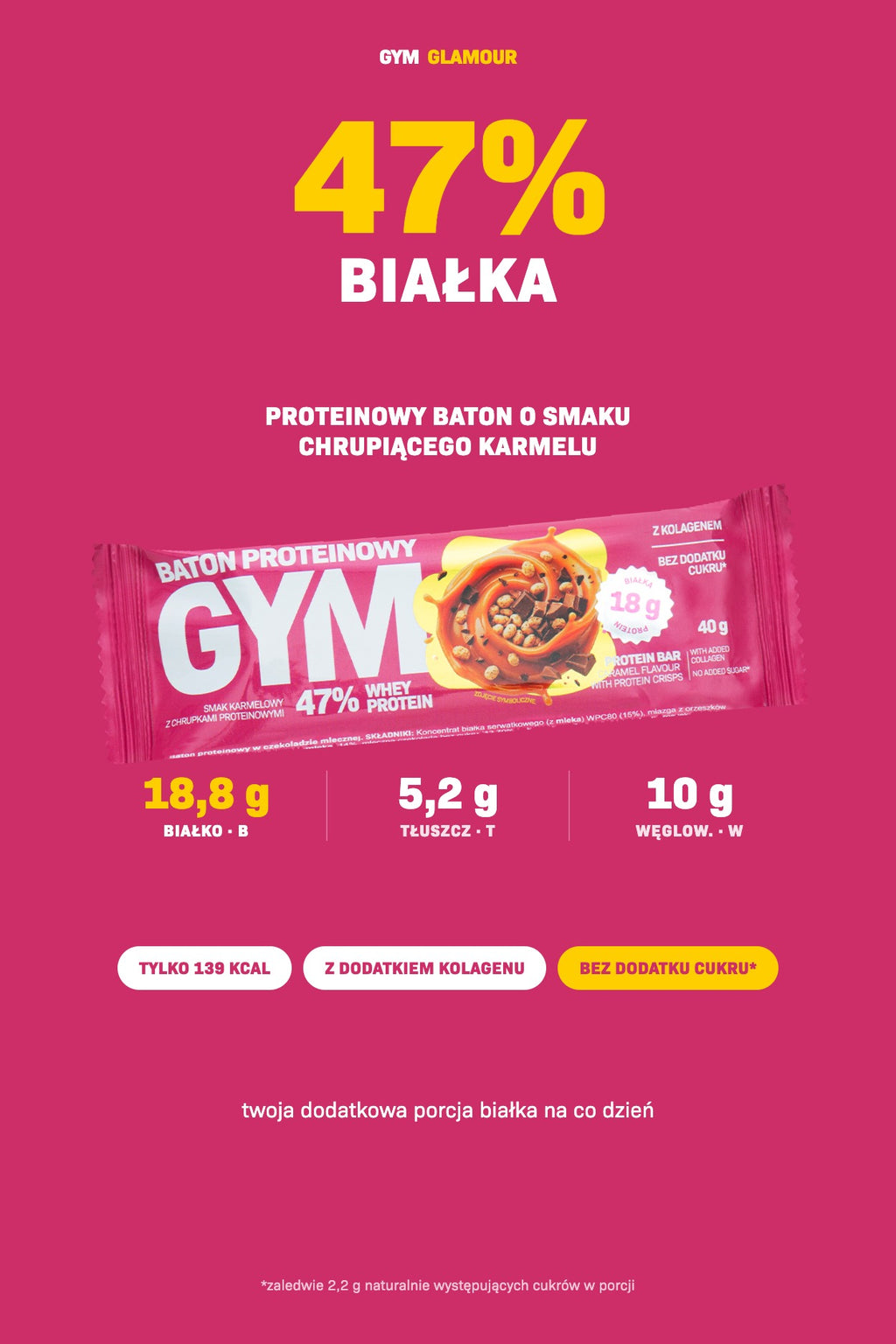 Baton proteinowy GYM – Chrupiący karmel