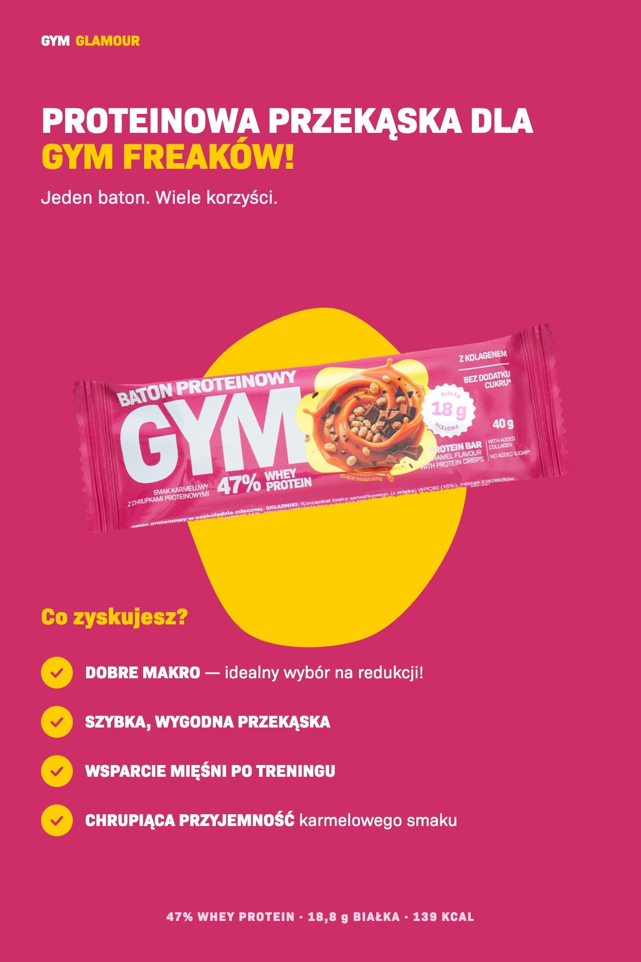 Baton proteinowy GYM – Chrupiący karmel