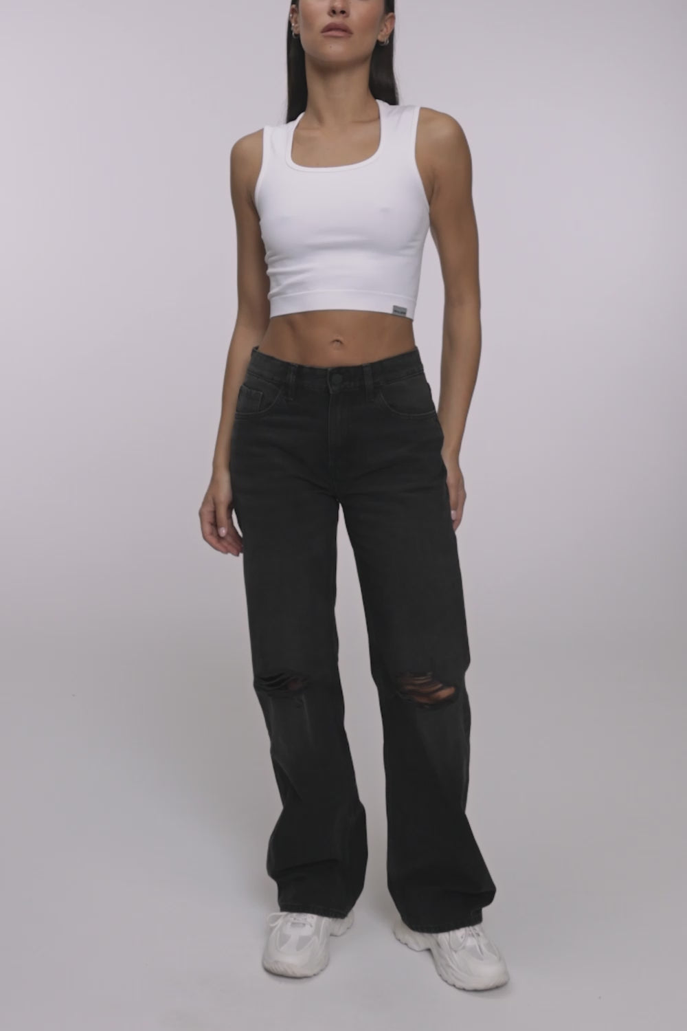 Jeansy wide relaxed black
