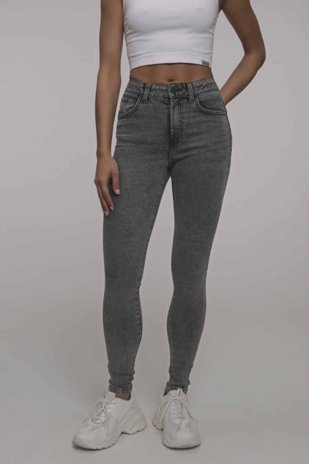 Jeansy skinny perfect slim light grey