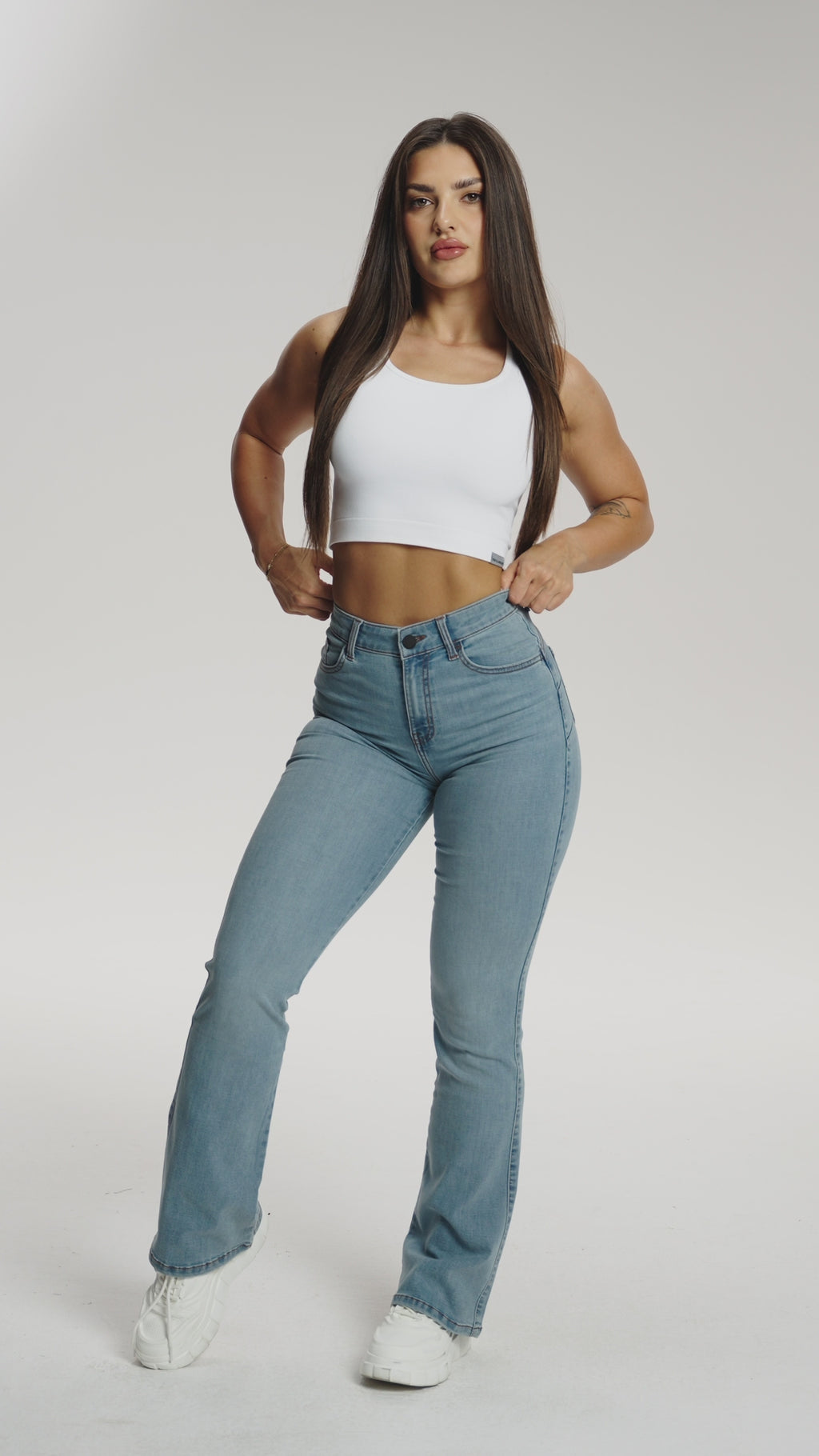 Jeansy dzwony perfect slim light blue