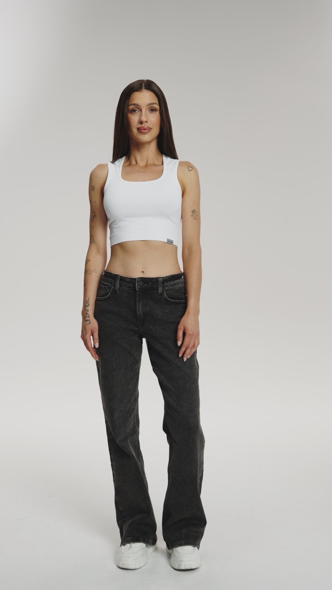 Jeansy wide z niskim stanem grey