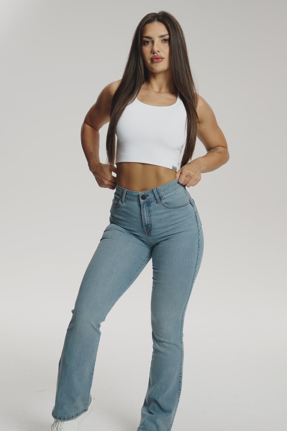 Jeansy dzwony perfect slim light blue