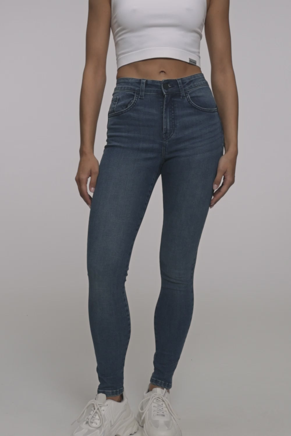 Jeansy skinny perfect slim navy blue