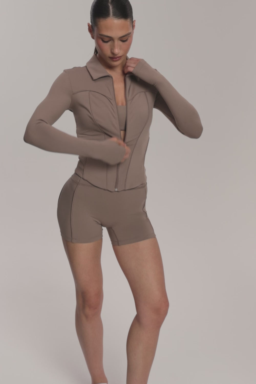 Bluza rozpinana pilates era warm beige